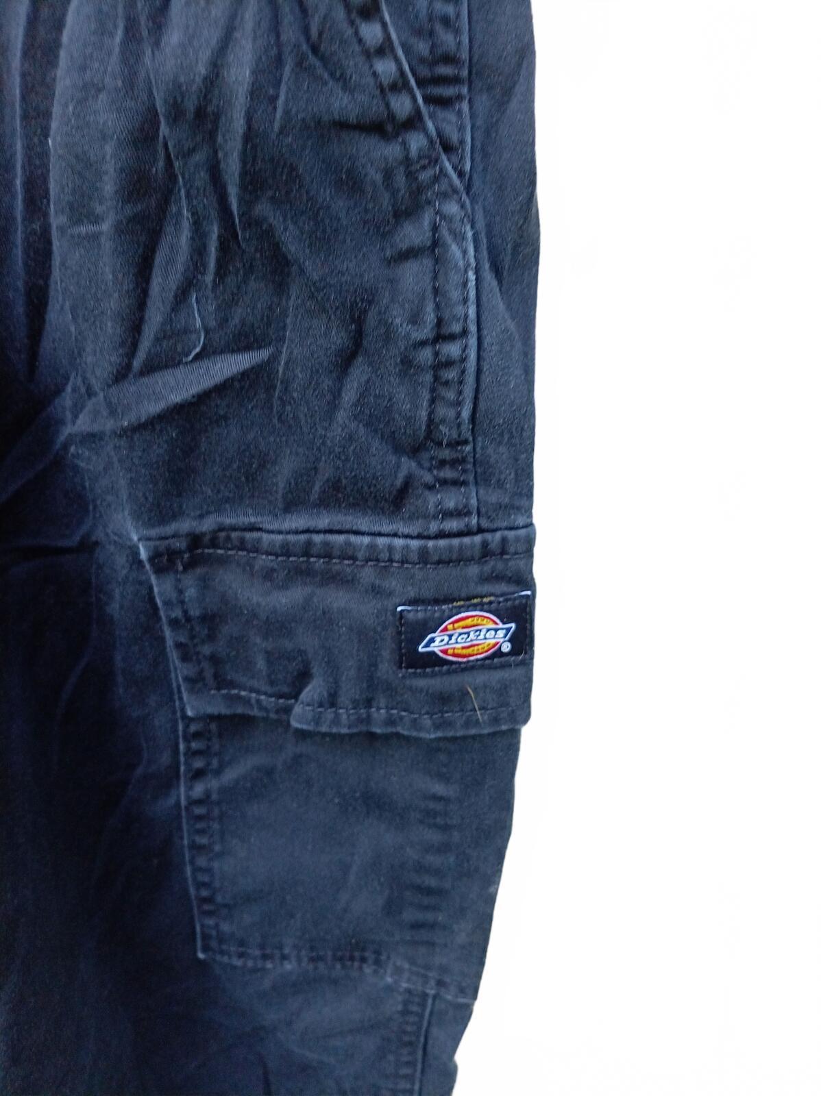 Dickies Cargo Pants 29x27 Black Combat Utility Multi Pocket Cropped Trousers