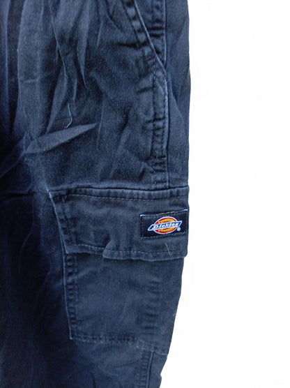 Dickies Cargo Pants 29x27 Black Combat Utility Multi Pocket Cropped Trousers