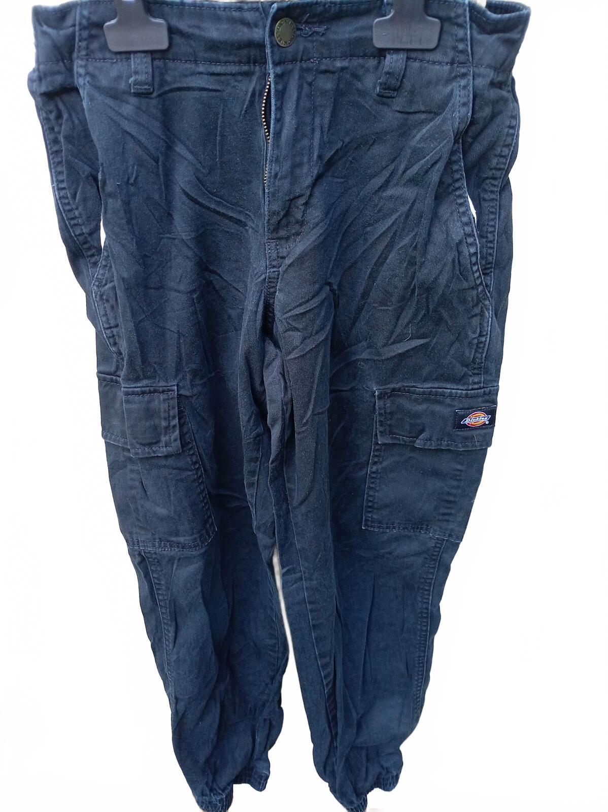 Dickies Cargo Pants 29x27 Black Combat Utility Multi Pocket Cropped Trousers