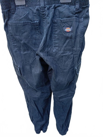 Dickies Cargo Pants 29x27 Black Combat Utility Multi Pocket Cropped Trousers