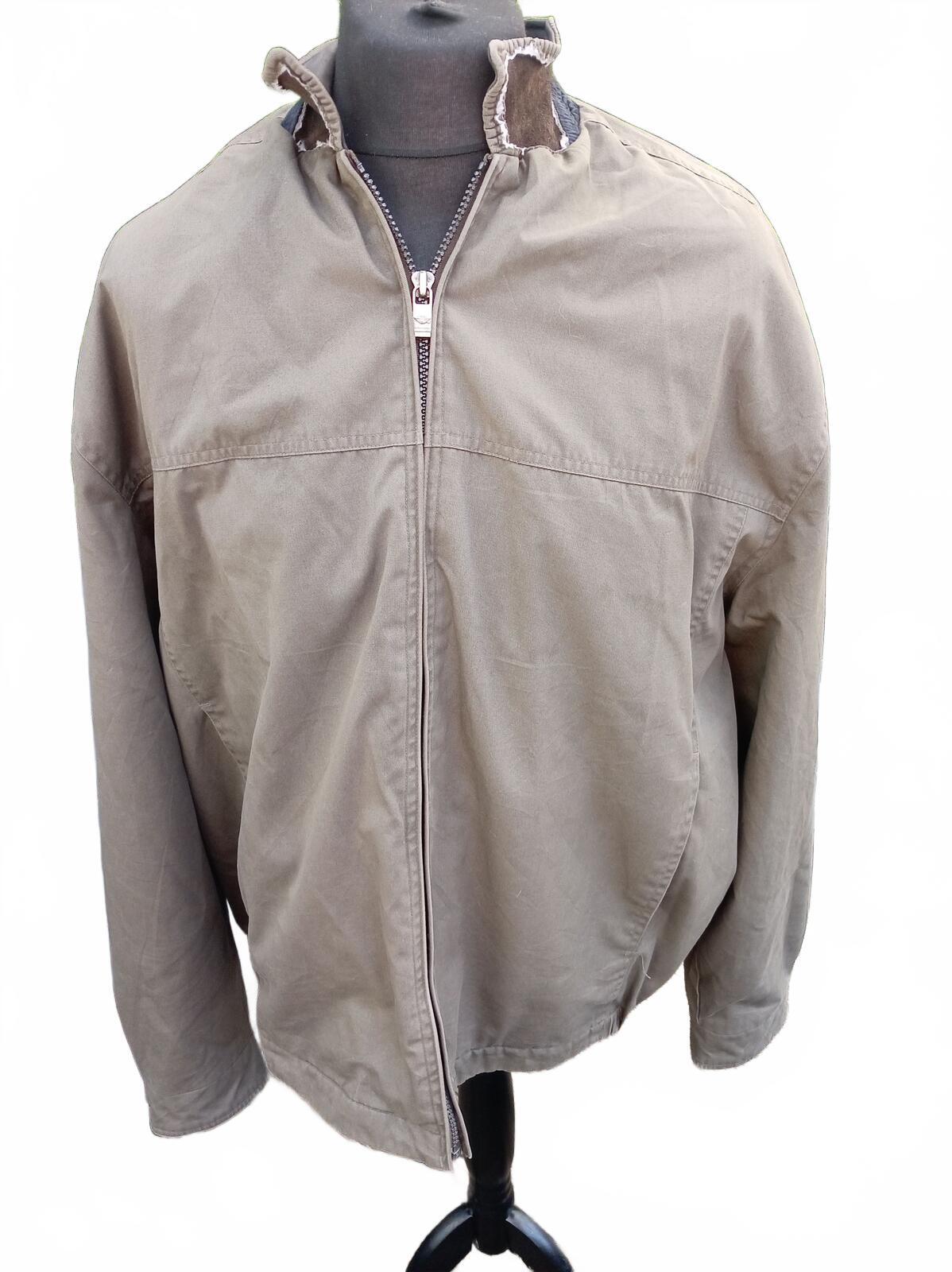 Dockers Full Zip Harrington Jacket XXL Khaki Tan 28" P2P Vintage Casual