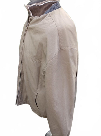 Dockers Full Zip Harrington Jacket XXL Khaki Tan 28" P2P Vintage Casual