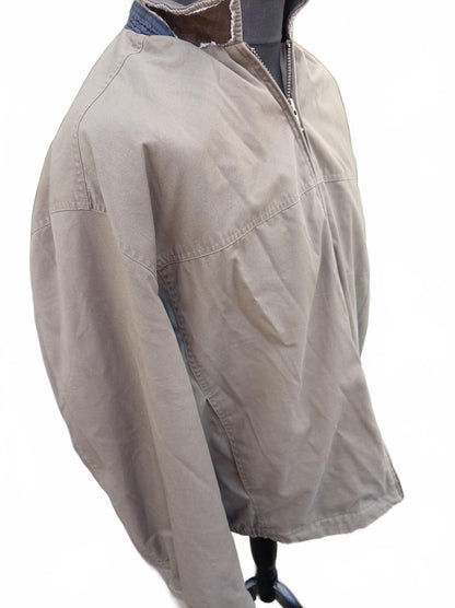 Dockers Full Zip Harrington Jacket XXL Khaki Tan 28" P2P Vintage Casual