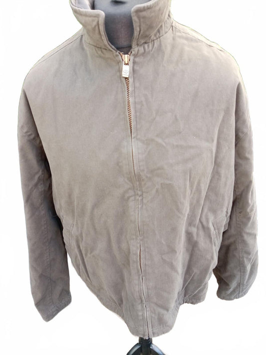 Dockers Full Zip Harrington Jacket XL Khaki Tan 26" P2P Vintage Golf Bomber Coat