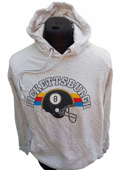 Vintage Style Pickettsburgh Hoodie with Football Helmet Print - Medium