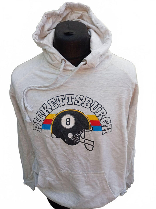 Vintage Style Pickettsburgh Hoodie with Football Helmet Print - Medium