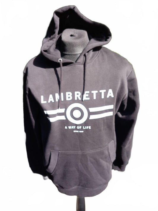 Lambretta XL Black Hoodie with Front Pocket and Logo Print