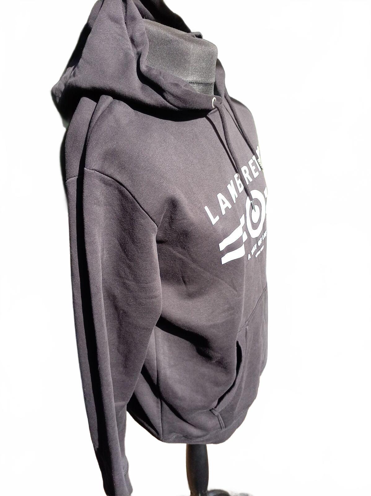 Lambretta XL Black Hoodie with Front Pocket and Logo Print