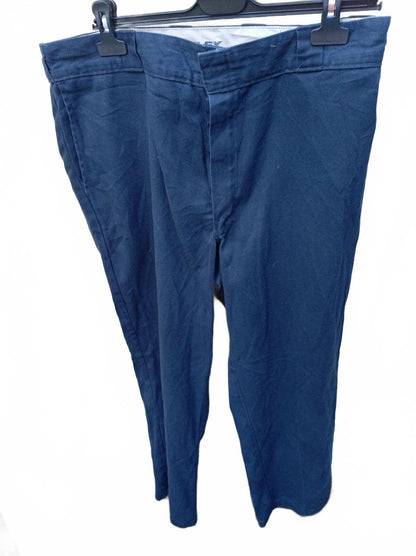 Dickies 874 Original Fit Work Pants 38x32 Dark Navy Blue Distressed Skate Chinos