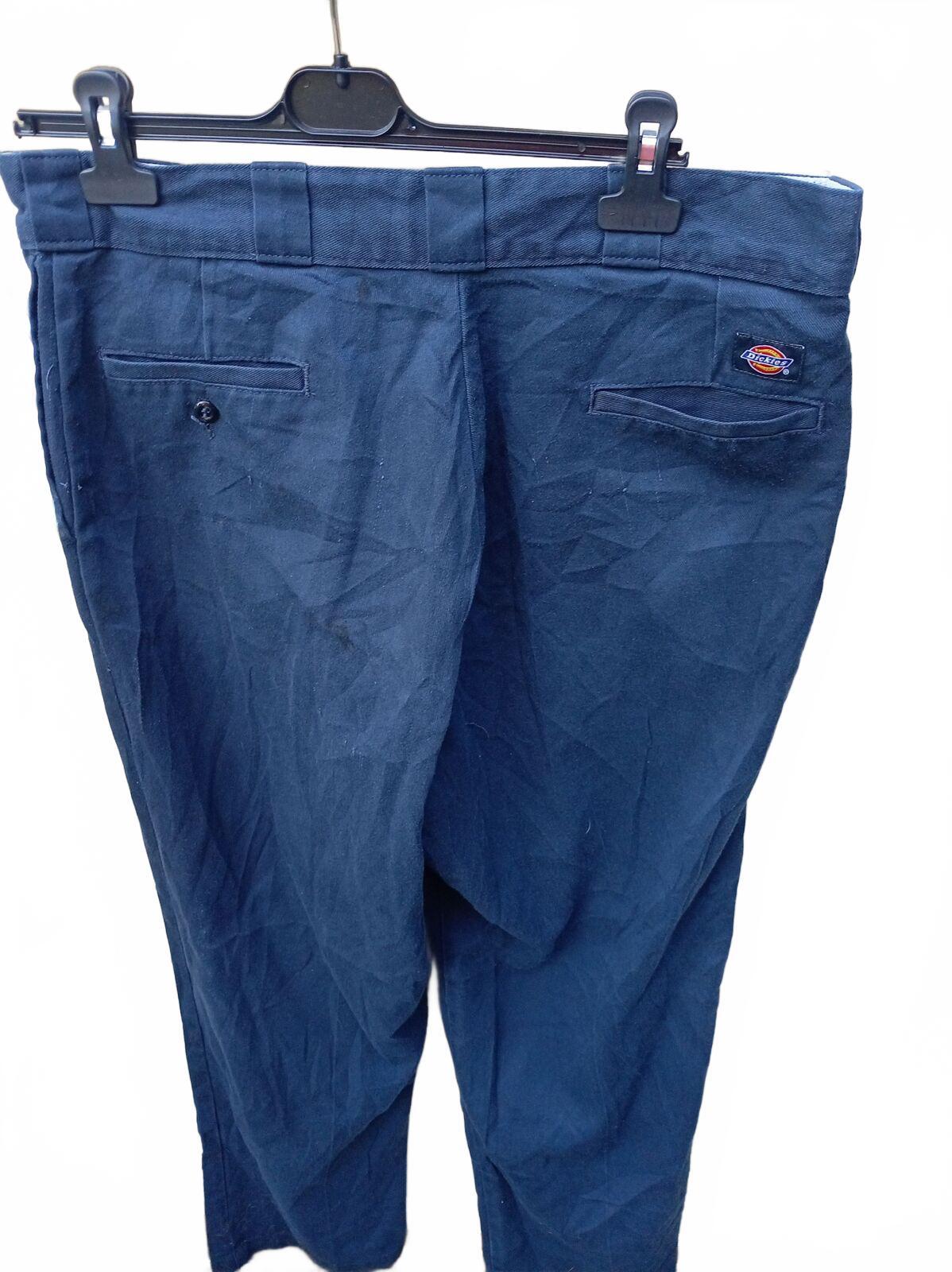 Dickies 874 Original Fit Work Pants 38x32 Dark Navy Blue Distressed Skate Chinos