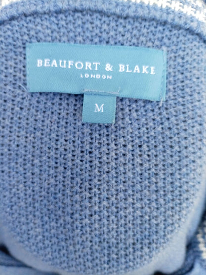 Beaufort & Blake London Men's Light Blue Half-Zip Knit Sweater Medium