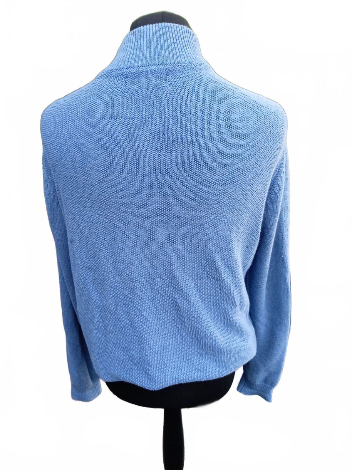 Beaufort & Blake London Men's Light Blue Half-Zip Knit Sweater Medium
