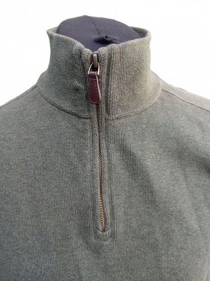 Lands’ End Quarter‑Zip Sweater – Grey Knit – Size L – Men’s Pullover