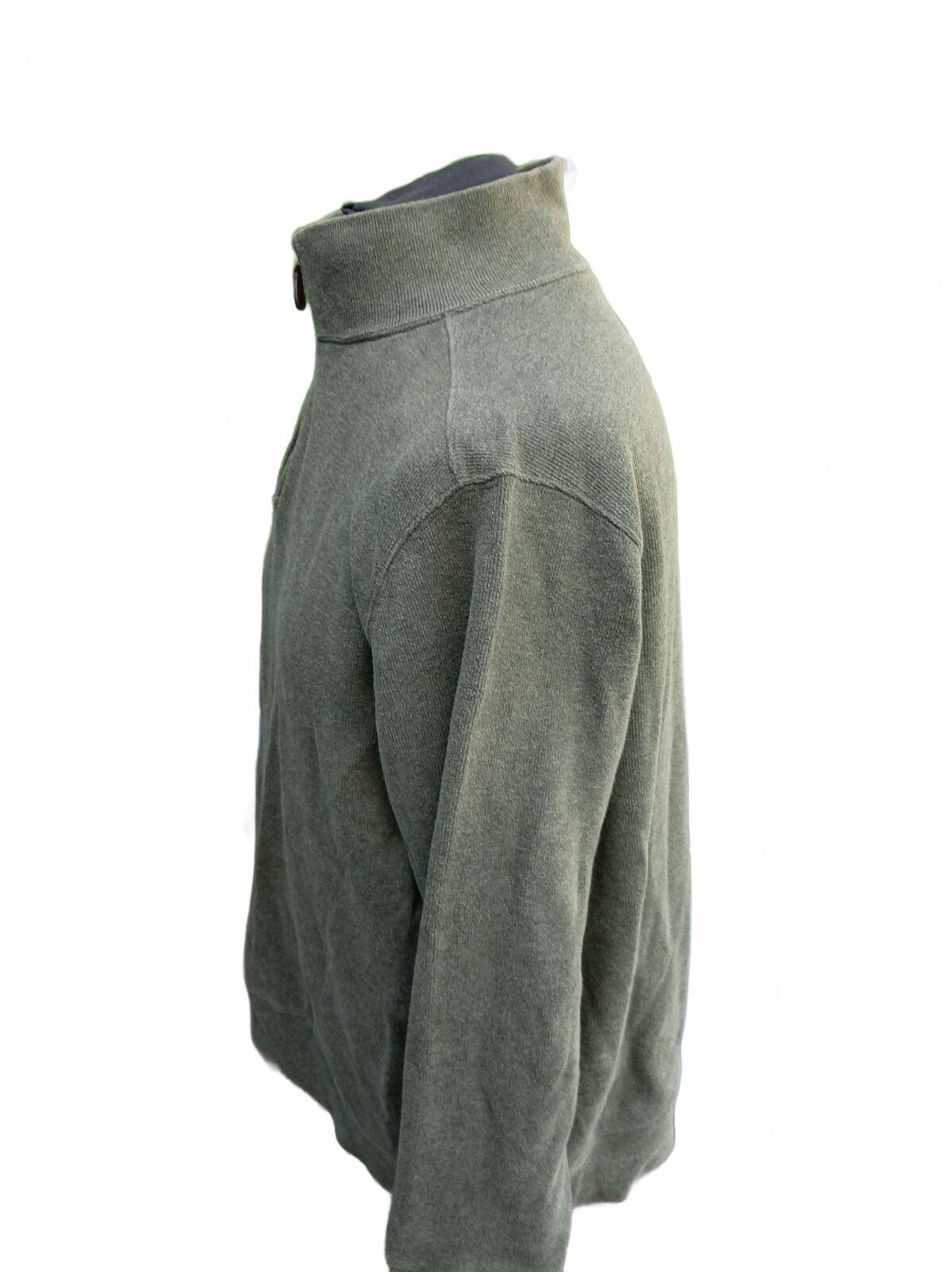 Lands’ End Quarter‑Zip Sweater – Grey Knit – Size L – Men’s Pullover