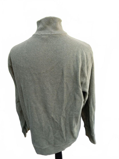 Lands’ End Quarter‑Zip Sweater – Grey Knit – Size L – Men’s Pullover