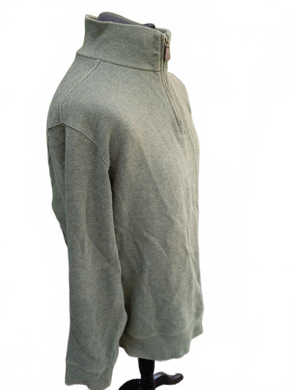 Lands’ End Quarter‑Zip Sweater – Grey Knit – Size L – Men’s Pullover