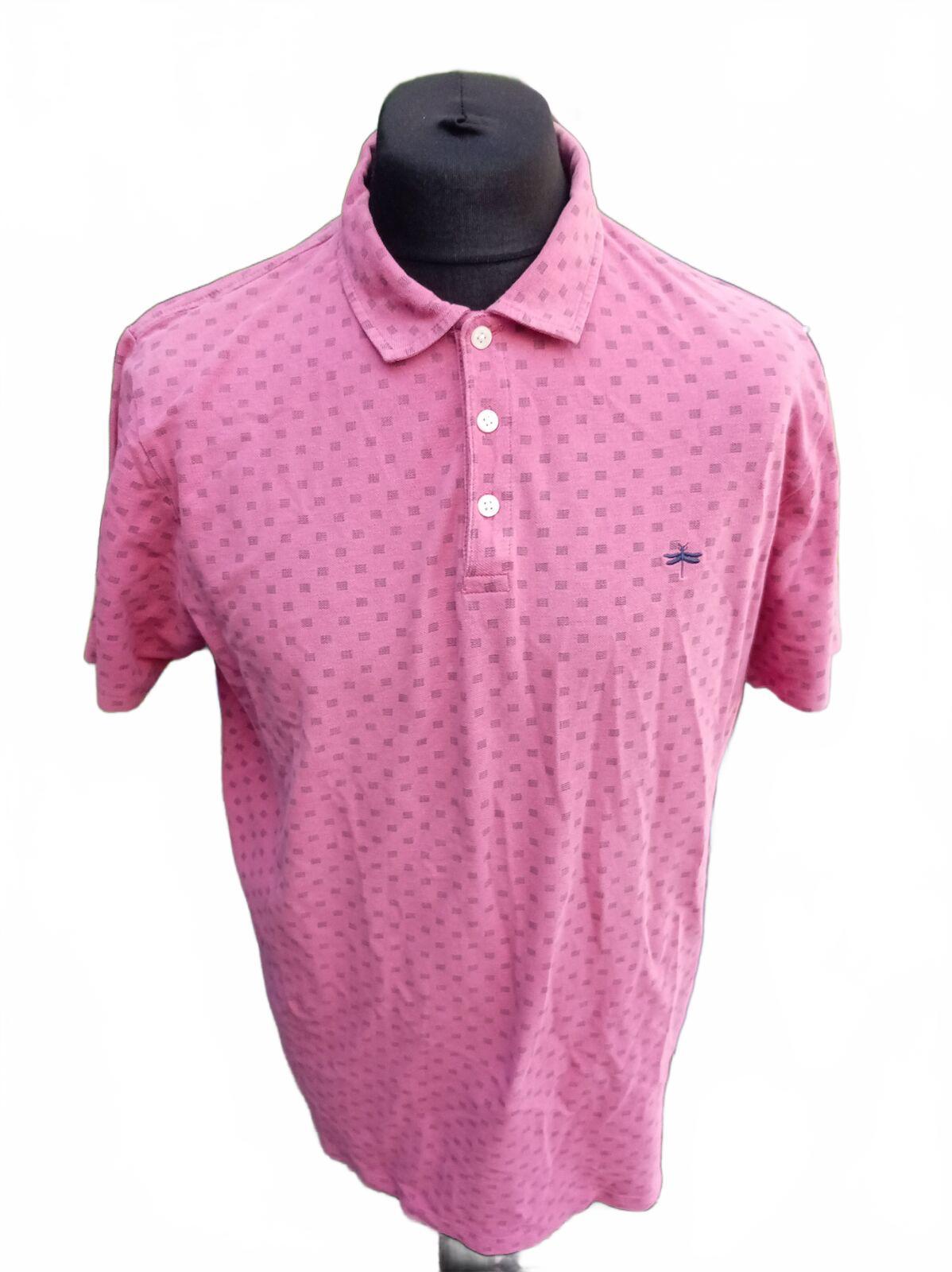 EASY™ Polo Shirt – Pink Patterned – Dragonfly Logo – Size XXL – Smart Casual